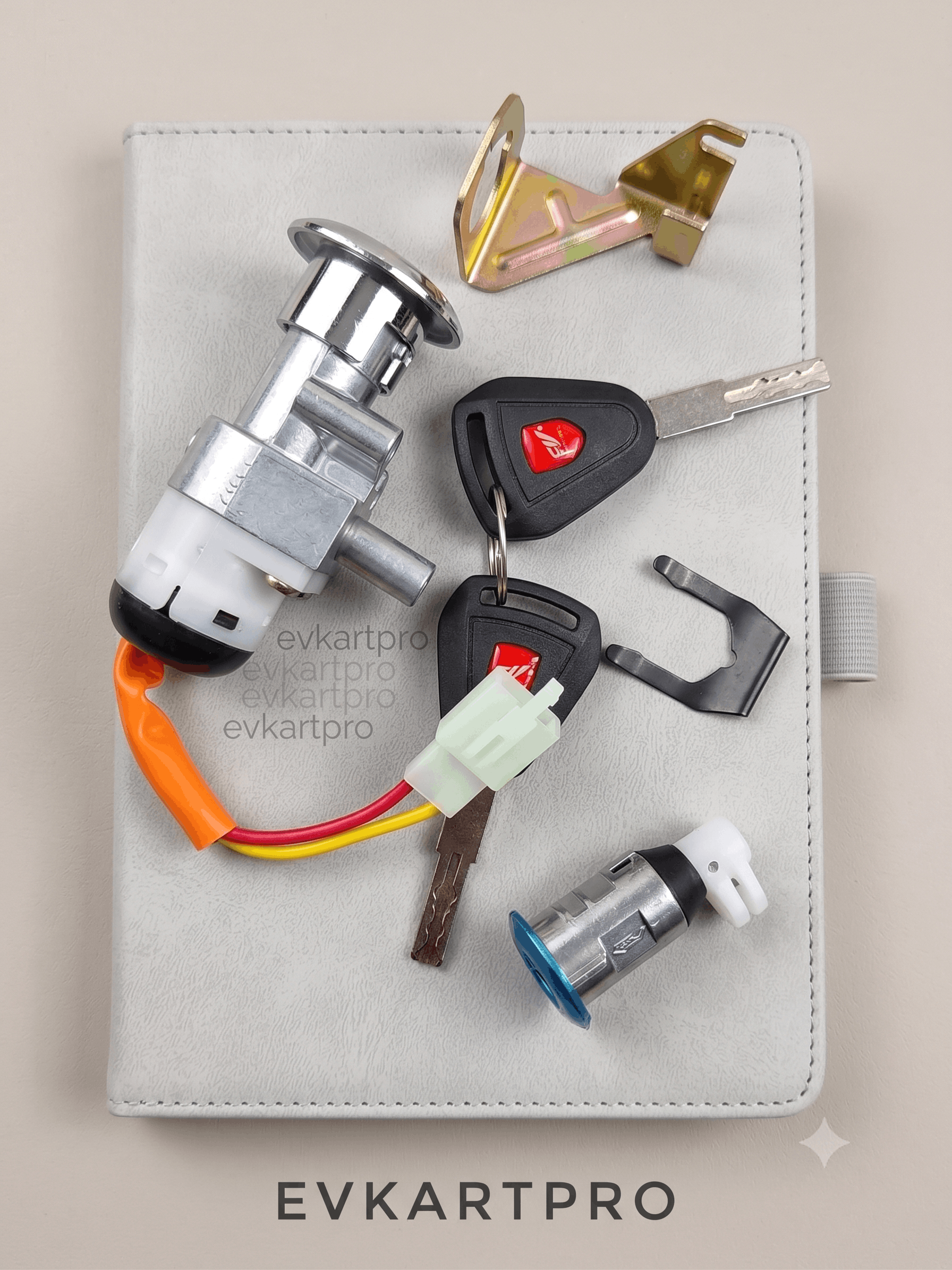 Premium EV Ignition Switch Lock Assembly with Key & Seat Lock Set for Hero Electric Optima, Hero Nyx for electric scooter and